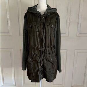 Torrid Army Green Hooded Utility Jacket